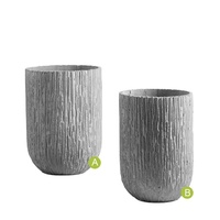 Jardinières circulaires modernes en fibres de ciment, écologiques, durables, imperméables et ignifuges, 15L, sculptées à la main