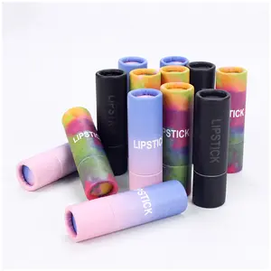 Custom 7g 14g 25g 60g 75g Push Up Cosmetic Packaging Round Kraft Cardboard Paper Tube For Lip Balm