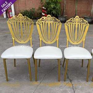 Cheap Price China Gold <b>Metal</b> Steel White Seat Limewash Black Hotel Dining <b>Chair</b> for Bride and Groom - Product Image 1