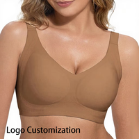 Soutiens-gorge sans armatures en gelée pour femmes, personnalisables, sans coutures, unis, à couvrance totale, avec aérations, rembourrés, style T-shirt, sans armatures