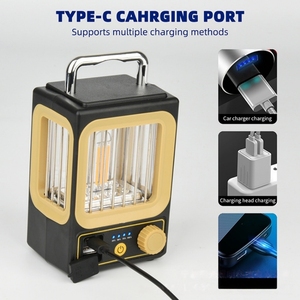 Lanterne de camping <span class=keywords><strong>LED</strong></span> <span class=keywords><strong>rechargeable</strong></span> avec panneau solaire, <span class=keywords><strong>lampe</strong></span> de poche de camping, batterie externe pour randonnée d'urgence - Product Image 4