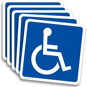 <b>Car</b> Vinyl Sticker Disability Symbol Blue Rectangle Self Adhesive Digital Printing Gloss Lamination <b>Car</b> Window Body <b>Decal</b> - Product Image 1