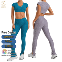 Set Yoga 2 Potong Bahan Brushed Bernapas, Crop Top dan Legging Flare Pinggang Tinggi, Spandex Cepat Kering, untuk Olahraga Santai dan Fitness