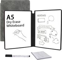 Bloc-notes tableau blanc YEKO A5/A4 portable effaçable en similicuir, tableau de bureau pour mémos, tableau de dessin manuel en PU