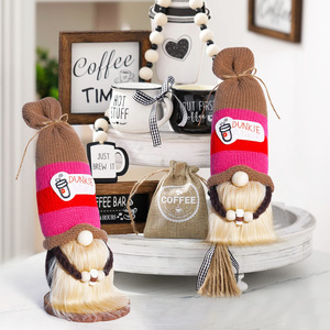 Best Selling Cute Knitted Coffee Cup <b>Doll</b> Garden Gnome Figurine Factory Christmas Decoration Holiday Party Thank You Favors - Product Image 1