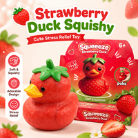Jouet anti-stress en forme de canard fraise, grande taille, jouet à presser en farine, simulation de nourriture