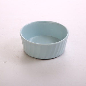Candy Color Vertical Strip Pet Bowl Anti Slip Plastic Round Pet Feeder Bowl Durable Food Water Dish for Puppy Kitten - Product Image 5