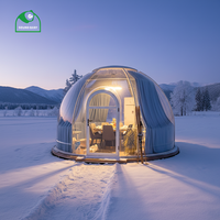 Villa à bulles gonflable personnalisée |   Structure de dôme en PVC et PC transparents |   Tente d'événements extérieure unique et pod de restauration