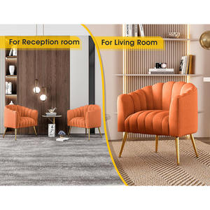 Sillón Moderno de Terciopelo con Patas Doradas, Silla de Descanso en Oferta para Comedor, Hotel, Sala de Estar y Dormitorio - Product Image 4