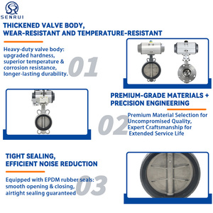 Hochleistungs-Edelstahl-Gusseisen DN80 4 Zoll 14 Zoll Pneumatisches Flansch-Absperrventil Preisliste 24V mit Stellantrieb - Product Image 5