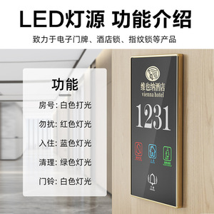 Nissho Hotel Door Plate <b>Led</b> Display With Logo And Room <b>Number</b> Wall Mounted Illuminated For Hotels - Product Image 4