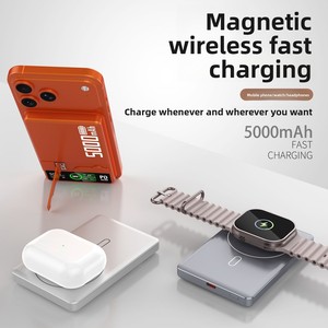 Batterie externe magnétique en alliage pour recharge rapide sans fil, compatible montre et écouteurs, avec fonction support – Vente en gros - Product Image 5