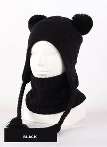 Gorro de punto para niños pequeños, conjuntos de calentador de cuello con forro polar cálido, gorro de invierno, conjunto de bufanda para niñas y niños - Product Image 3