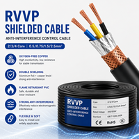 Cable de comunicación y alimentación RVVP OEM, cable blindado de PVC blando con pantalla de cobre, 2, 3, 4 núcleos, 0.5, 0.75, 1.5, 2.5 mm², suministro de fábrica