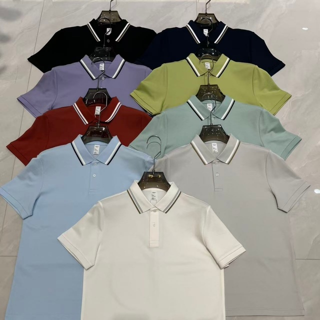 Smooth Touch Cotton Polyester Quick Dry Polo Custom Embroidery Multi Color Turn Down Collar Tops for Men Office