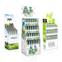 Étagère de présentation en carton personnalisée à 3 niveaux, support de sol pour bouteilles de boissons, présentoir de vente au détail avec étagères pour affiches