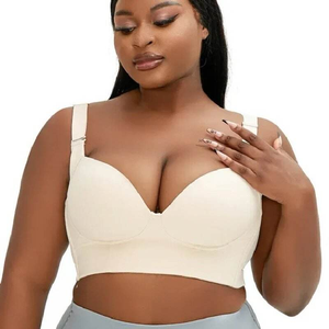 Soutien-gorge de sport à armatures une pièce florale grande taille respirant push-up avec couverture profonde cache efficacement la graisse du dos - Product Image 6