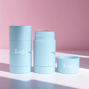 Deodorant Gel <b>Tube</b> Rubber Finish Matte Blue Empty Twist up Deodorant Stick Container Round <b>Plastic</b> Stick Foundation Stick <b>Tube</b> - Product Image 2