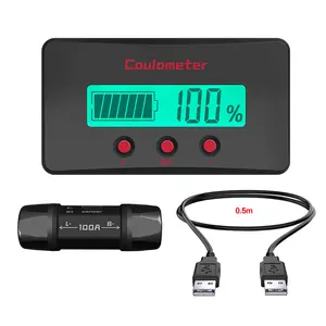 PZEM-033 100A 0.5m USB Battery Monitor LCD 12V 24V 36V 48V 72V Battery Meter Indicator Battery Tester Coulomb Meter Capacity