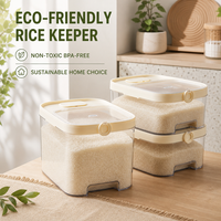 Boîte de rangement pour riz visible et agrandie, en plastique de qualité alimentaire, conteneur hermétique pour usage domestique en garde-manger