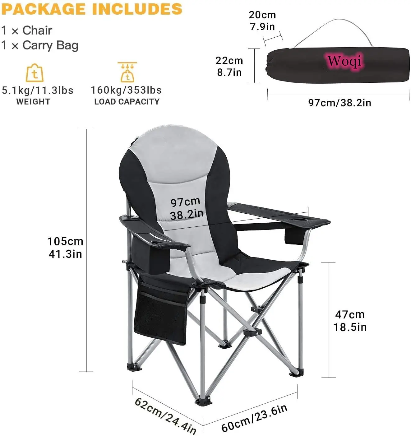 Woqi 2021 Hot popular Outdoor Recliner folding chair Lightweight Folding Ultralight camping Beach Chair