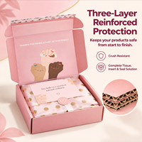Bee Flat Versandkostensparende Wellpapp-Versandkartons mit individuellem Logo, rosa Karton für monatliche Abo-Pakete