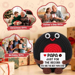 <span class=keywords><strong>Cadeau</strong></span> de musique en vinyle au crochet pour le Fête <span class=keywords><strong>des</strong></span> Pères, grand-père et petit-enfant - Idéal pour anniversaire et retraite - Product Image 6