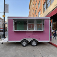 Remorque alimentaire vintage commerciale, barbecue, frites, tacos, chariot alimentaire, hot-dog, camion de restauration rapide avec four, grill, réfrigérateur