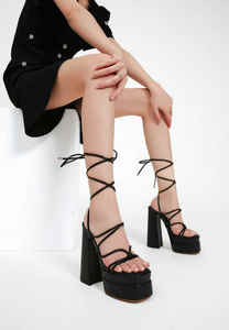 Design étoile personnalisé T-Strap boucle à lacets en cuir microfibre respirant imperméable gros talons hauts hauteur d'orteil fermé - Product Image 2