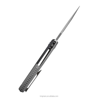 Großhandel Kunden spezifischer Titan griff M390 Klinge Titan legierung TC4 Kohle faser gefaltetes Wandert aschen messer mit Keramik kugellager