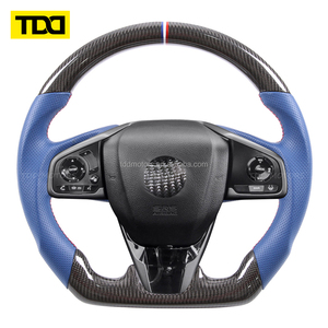 Volant en fibre de carbone véritable TDD compatible avec Honda Civic Fk8 Fk7 Type R toutes années, personnalisable - Product Image 1