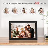 Envoi rapide pour cadre photo Wifi 10.1 pouces avec mémoire 32 Go pour partager des photos et des vidéos en famille par des applications Frameo faciles à partager