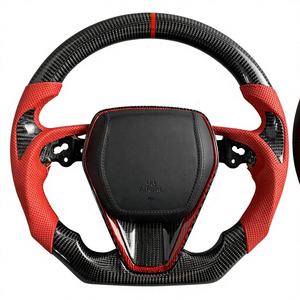 Volant en cuir et fibre de carbone avec boutons pour <span class=keywords><strong>Toyota</strong></span> Corolla Camry Xse Se 9ème génération <span class=keywords><strong>hybride</strong></span> 2018 <span class=keywords><strong>2021</strong></span> 2022 2023 2024 2025 2026 - Product Image 1