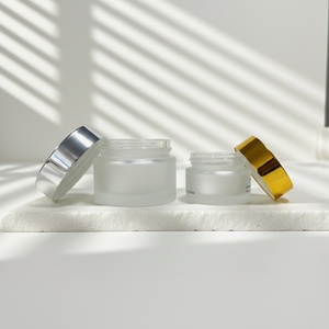 30g 50g Glass Cosmetic Jars Gradient Color Empty Cream Jar Frosted <b>Container</b> Gold Lids Custom Eye Face Skincare Packaging - Product Image 5