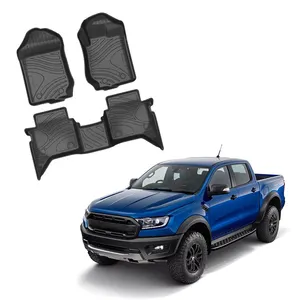 Tpe Automatten Voor Achter Automatten Voor Ford Ranger Super Crew Right Hand Drive 2015-2018 Hoge kwaliteit Tpe Materiaal Auto Vloermat