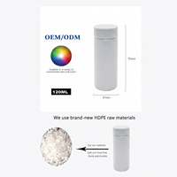 Bouteille de complément alimentaire en HDPE de qualité alimentaire de 120 ml, sans BPA, à large ouverture, opaque, résistante à la lumière, avec bouchon à vis, design cylindrique