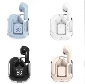 3D Stereo Surround Heavy Bass Earphones with LED Charging Bing TWS Esrbuds Mini Spacecraft Transparent