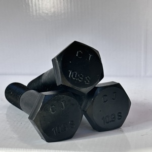 ברגי משושה גדולים בעלי חוזק גבוה מפלדת סגסוגת 10.9S, תקן GB/T 1231, סט מלא הכולל אום אחד ושני דסקיות, M24, גימור אוקסיד שחור, מותג CJ - Product Image 1