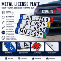 Plaque d'immatriculation automobile en aluminium de haute qualité, résistante aux intempéries, protégée contre les UV, pré-perforée, adaptable à tous les véhicules