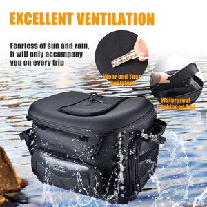 Caja transportadora portátil para perros y gatos, resistente a la intemperie, para equipaje o asiento de pasajero con correas de barra, color negro - Product Image 4