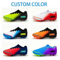 Chaussures de football professionnelles FG avec crampons, tige en mesh respirant, pour entraînement sur gazon extérieur, logo personnalisé disponible