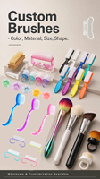 Cepillo Profesional Largo de Plástico para Limpiar Polvo de Uñas, Accesorio de Manicura para Arte de Uñas Acrílicas, OEM