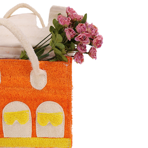 DIY Women's Handbag <b>Large</b> Capacity Fashionable Open Durable Portable Eco-Friendly Handcrafted Natural Loofah Material Cartoon - Product Image 2