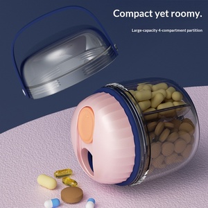 Boîte à médicaments portable HY-02 pour usage matinal/du <span class=keywords><strong>matin</strong></span>/du <span class=keywords><strong>soir</strong></span>, distributeur de pilules hebdomadaire avec joint rotatif <span class=keywords><strong>et</strong></span> conception anti-humidité - Product Image 3