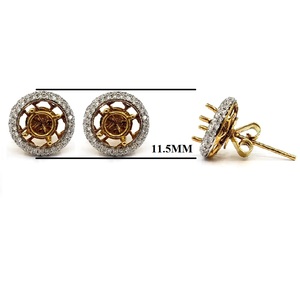Boucles d'oreilles clous classiques en or jaune 18 carats de haute qualité avec diamants pour mariage, fiançailles et anniversaire – Vente en gros de bijoux de Hong Kong - Product Image 2