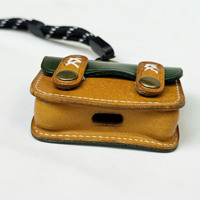 Mini sac à main en cuir véritable fait main, porte-monnaie, étui pour écouteurs, portefeuille avec sangle de poignet, petit sac de rangement pour femmes et hommes, cadeau