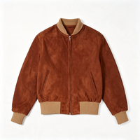 Blouson Bomber Unisexe en Daim Imperméable Écologique Réversible Col Baseball Brodé Style Vintage Décontracté Automne