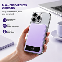 Batterie externe portable 5000 mAh 20 W à chargement rapide magnétique sans fil Type-C, en Li-Polymère, boîtier métallique, coffret cadeau pour iPhone, vente en gros OEM