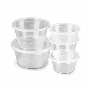 8盎司12盎司16盎司24盎司32盎司透明圆形一次性塑料pp注射热汤容器熟食杯带盖塑料饭盒