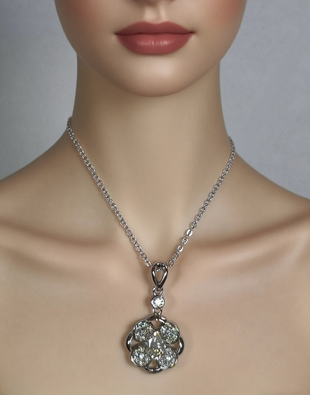 Trendy Tennis Moissanite Necklace 18K Gold